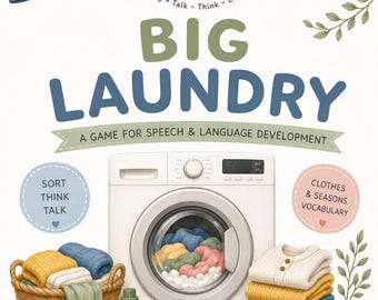 Big Laundry Speech Therapy Activity | Clothing Vocabulary & Following Directions Printable