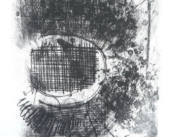 Carmelo Castellano 1925 - 2012 original 1960s abstract etching print, Groupo Z, Spanish artist