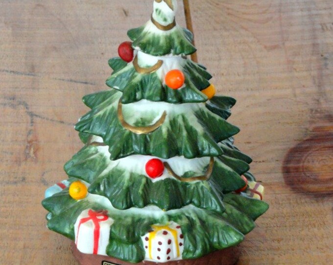Vintage Christmas Tree Music Box 1984 Ceramic Holiday Home Etsy