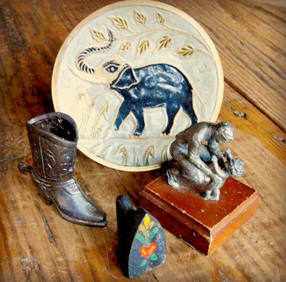 Items similar to Vintage Metal Knick Knacks. Found Objects, Salvaged