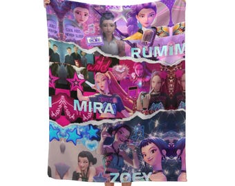 Fantasy Warrior Flannel Blanket, Purple Anime Inspired Throw Blanket, Soft Cozy Fleece Blanket, Fantasy Room Decor, Gift For Fans