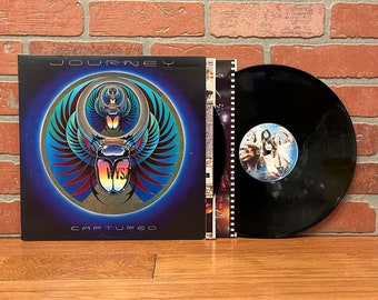 Journey Captured Vinyl Record Album Double LP 1981 Live Concert Promo Gatefold Wheel In The Sky Steve Perry Classic Rock Pop Music Vintage