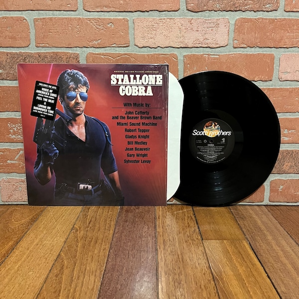 Cobra Original Movie Soundtrack Vinyl Record Album LP 1985 In Shrink With Hype Sticker OST Sylvester Stallone Action Police Swat Vintage