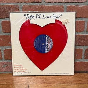 Marvin Gaye Diana Ross Stevie Wonder Smokey Robinson Pops We Love You Record 12&quot; Single 1979 Sealed Heart Shaped Red Vinyl Soul R&B Music