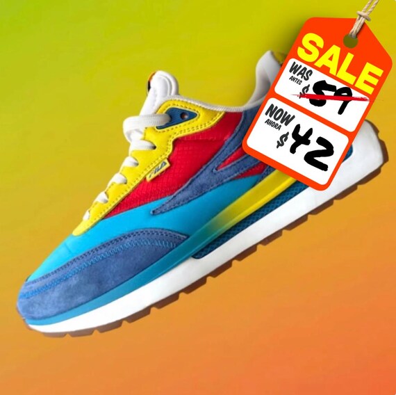 Fila, Fila Renno 'Atomic Blue Fiery Red', Vintage Sneakers, Throwback Kicks, Ladies Shoes, Womens Trainers, Retro Footwear, Collector sneakers