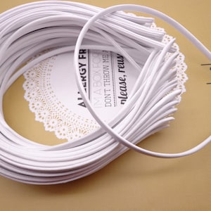 30  pcs White  Cloth Covered Headband 5mm Wide