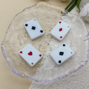 Charmes de carte à jouer au poker, pendentif de carte de poker pour la fabrication de bijoux, accessoires de décoration de porte-clés de collier de boucle d'oreille, fournitures d'artisanat de bricolage