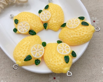 Kawaii Lemon Charms,Fruit Pendants For Jewelry Making,Earring Necklace Bracelet Decoration Accessories,Keychain Findings,DIY Craft Supplies