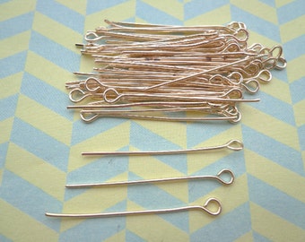 200PCS 32mm Eye Pins,KC Gold Plated Eye Pin Jewelry Making settings