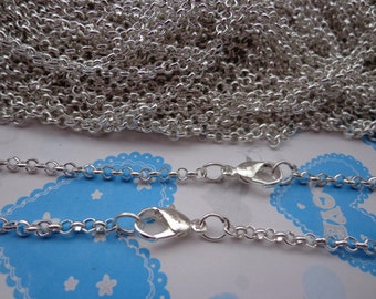 Sale Sale 20pcs 18inch Silver Plated round shape Link chain With lobster clasp 2.5mmx2.5mm