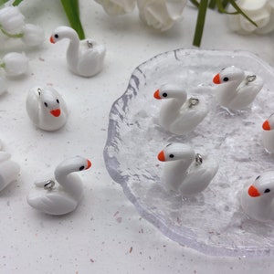 Kawaii Resin Swan Charms,Animal Pendants For Jewelry Making,Earring Necklace Bracelet Findings Decoration Accessories,DIY Craft Supplies