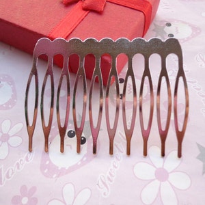 Nickel free20 PCS Silver Metal Hair Combs, Premium 52mm x 38mm10 teeth image 1