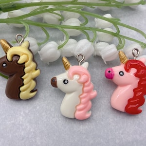 Resin Cute Animal Unicorn Charms Cartoon Charms Pendants For DIY Earring Necklace Bracelet Key Chain Jewelry Making Decoration Accessories