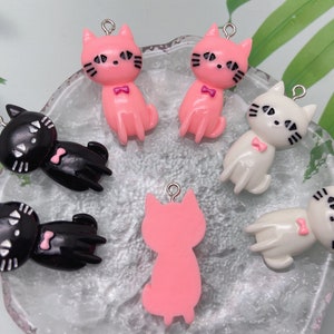 Resin Cute Cat Charms,Animal Pendants For Jewelry Making,Earring Necklace Bracelet Findings Decoration Accessories,DIY Craft Supplies