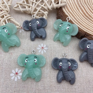 Resin Kawaii Elephant Charms,Animal Pendants For Jewelry Making,Earring Necklace Bracelet Findings Decoration Accessories,DIY Craft Supplies