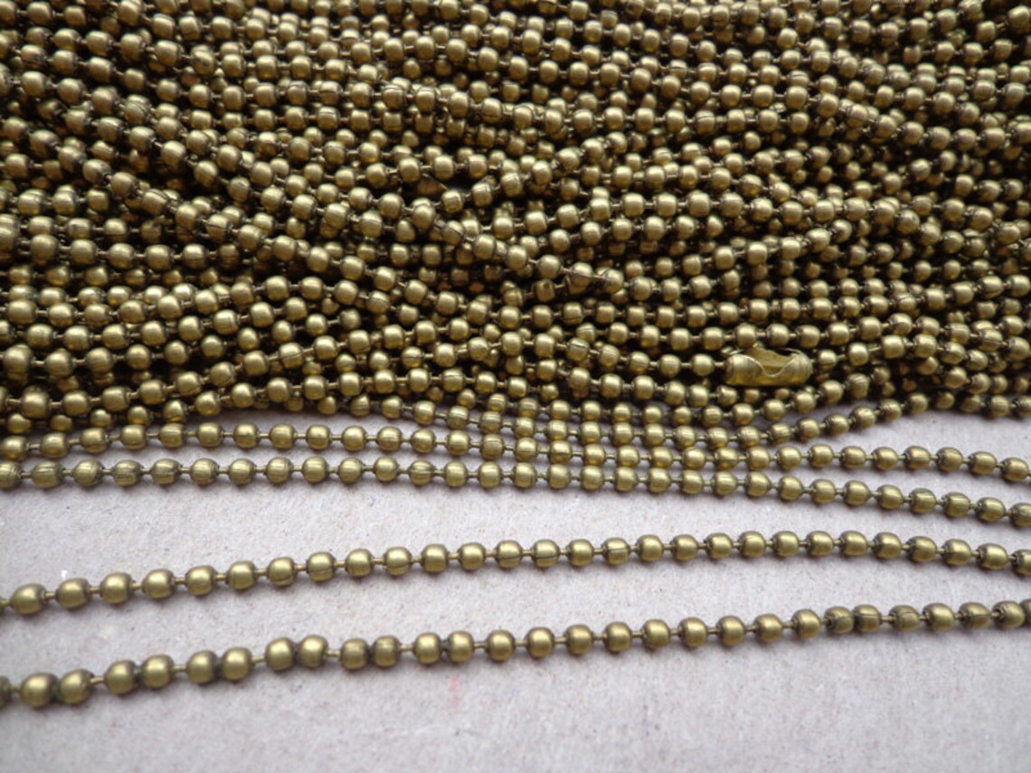 50 Pcs 27 Inch 2.0mm Antique Bronze Ball Necklace Chain With Etsy Denmark