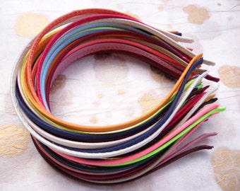 10 pcs Mixed Color Cloth Covered Headband 5mm Wide