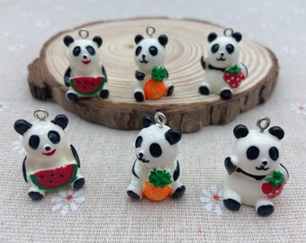 Resin Cute Panda Charms,Animal Pendants For Jewelry Making,Earring Necklace Bracelet Findings Decoration Accessories,DIY Craft Supplies