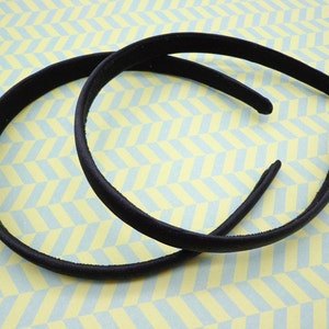 SALE--10 pcs Black Satin Headbands-- 15mm Wide