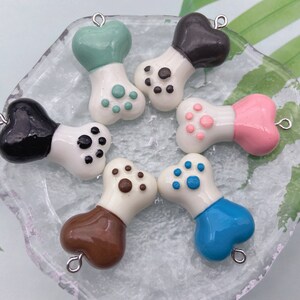 Kawaii Resin Dog Bone Charms,Animal Pendants For Jewelry Making,Earring Necklace Bracelet Keychain Decoration Accessories,DIY Craft Supplies