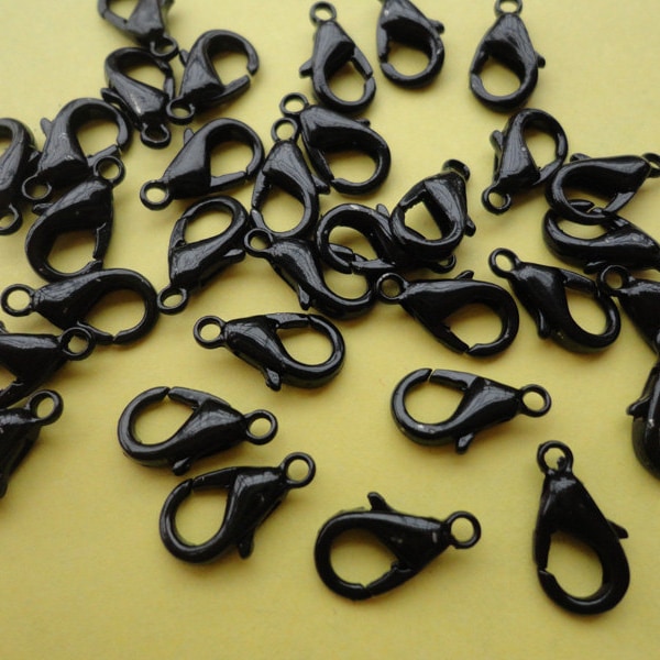 Sale Nickel free 50pcs black  lobster Clasps  12mmx6mm