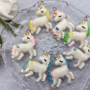 Resin Cute Animal Unicorn Charms Cartoon Charms Pendants For DIY Earring Necklace Bracelet Key Chain Jewelry Making Decoration Accessories