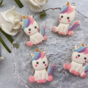 Resin Cute Animal Unicorn Charms Cartoon Charms Pendants For DIY Earring Necklace Bracelet Key Chain Jewelry Making Decoration Accessories