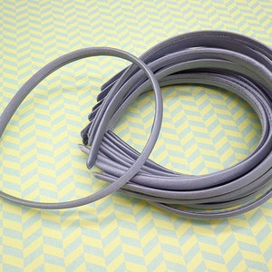 20 pcs Plastic Headband With Gray  Cloth Covered 10mm Wide