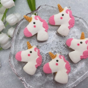 Resin Cute Animal Unicorn Charms Cartoon Charms Pendants For DIY Earring Necklace Bracelet Key Chain Jewelry Making Decoration Accessories