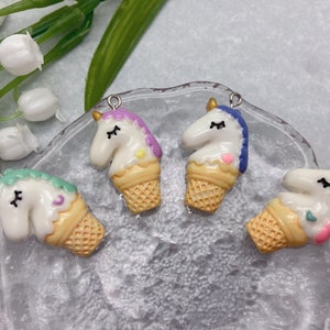 Resin Cute Animal Unicorn Charms Cartoon Charms Pendants For DIY Earring Necklace Bracelet Key Chain Jewelry Making Decoration Accessories