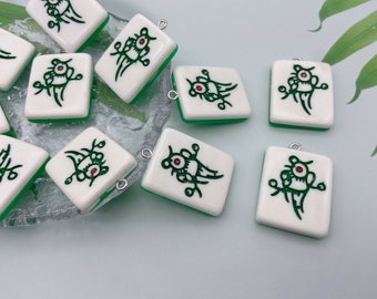 Mahjong Charms, Mahjong Anhänger für Schmuckherstellung, Ohrring Halskette Armband Schlüsselbund Dekoration Zubehör, DIY Bastelbedarf