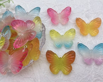 Resin Cute Butterfly Charms,Insect Pendants For Jewelry Making,Earring Necklace Bracelet Findings Decoration Accessories,DIY Craft Supplies