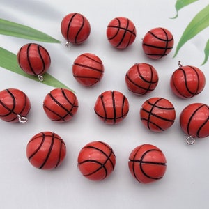 Basketball Resin Charms,Basketball Pendants For Jewelry Making,Earring Necklace Bracelet Keychain Decoration Accessories,DIY Craft Supplies
