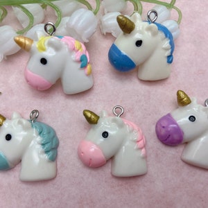 Cute Resin Unicorn Animal Charms Earring Necklace Bracelet Pendants DIY Jewelry Making Supplies Keychain Decoden Accessories