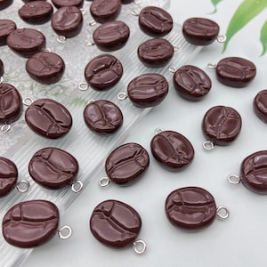 Resin Miniature Food Cute Coffee beans Charms Earring Necklace Bracelet Pendants DIY Jewelry Decoden Cabochon Keychain Accessories