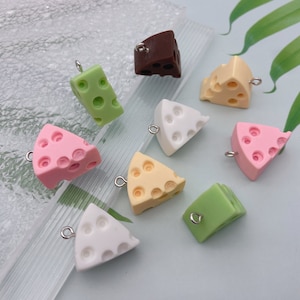 Resin Mixed Color Cheese Charm Food Pendants For Jewelry Making Earring Necklace Bracelet Keychain Decoration Accessories,DIY Craft Supplies