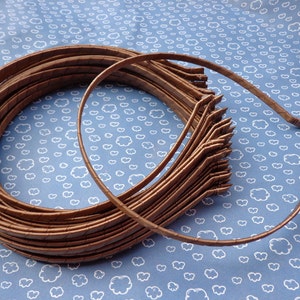 Good quality--10 pcs 5mm wide brown  plain satin headband