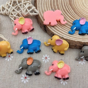 Resin Kawaii Elephant Charms,Animal Pendants For Jewelry Making,Earring Necklace Bracelet Findings Decoration Accessories,DIY Craft Supplies