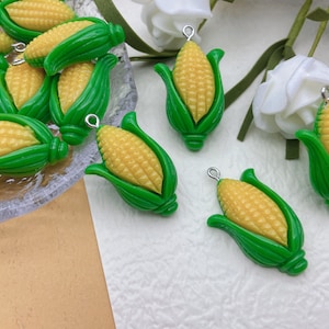 Resin Maize Corn Charms,Vegetable Pendants For Jewelry Making,Earring Necklace Bracelet Keychain Decoration Accessories,DIY Craft Supplies