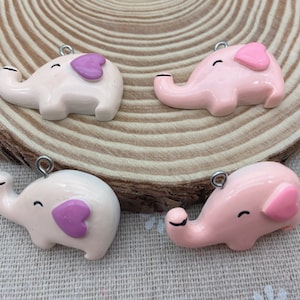 Resin Kawaii Elephant Charms,Animal Pendants For Jewelry Making,Earring Necklace Bracelet Findings Decoration Accessories,DIY Craft Supplies