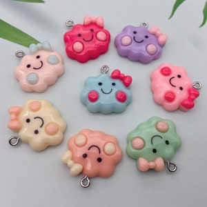 Cute Resin Cloud Charms ,Plastic Pendants For Jewelry Making DIY Craft Supplies, Earring Necklace Bracelet Keychain Decoration Accessories