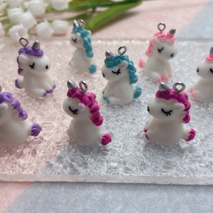 Resin Cute Animal Unicorn Charms Cartoon Charms Pendants For DIY Earring Necklace Bracelet Key Chain Jewelry Making Decoration Accessories