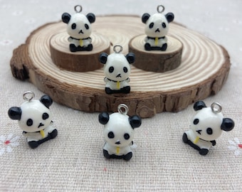 Resin Cute Panda Charms,Animal Pendants For Jewelry Making,Earring Necklace Bracelet Findings Decoration Accessories,DIY Craft Supplies