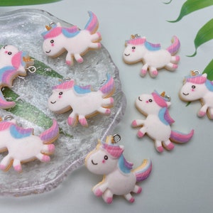 Resin Cute Animal Unicorn Charms Cartoon Charms Pendants For DIY Earring Necklace Bracelet Key Chain Jewelry Making Decoration Accessories