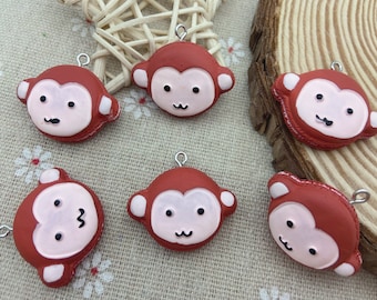 Resin Cute Monkey Charms,Animal Pendants For Jewelry Making,Earring Necklace Bracelet Findings Decoration Accessories,DIY Craft Supplies