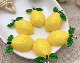 Kawaii Lemon Charms,Fruit Pendants For Jewelry Making,Earring Necklace Bracelet Decoration Accessories,Keychain Findings,DIY Craft Supplies