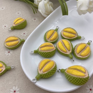 Kawaii Durian Charms,Fruit Pendants For Jewelry Making,Earring Necklace Bracelet Decoration Accessories,Keychain Findings,DIY Craft Supplies