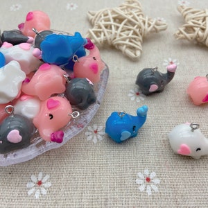 Resin Kawaii Elephant Charms,Animal Pendants For Jewelry Making,Earring Necklace Bracelet Findings Decoration Accessories,DIY Craft Supplies