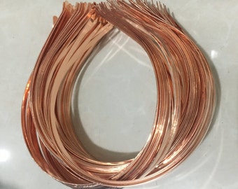 Rose Gold Plated Metal Headbands - Lot of 10- thin 5mm wide