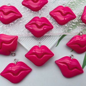 Kawaii Resin Lips Charms,Plastic Pendants For Jewelry Making,Earring Necklace Bracelet Keychain Decoration Accessories,DIY Craft Supplies